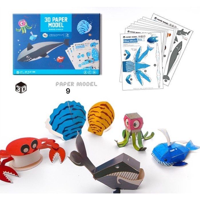 

(DISKON TERMURAH) Marine Animals,Jual Mainan Kertas Lipat 3D,Jual Paper Craft Joan Miro