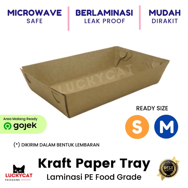 Paper Tray Food / Food Tray Laminasi Kemasan Makanan Take Away / Nampan Kertas Kentang Sosis