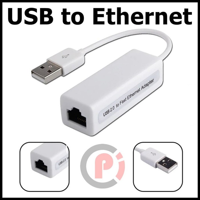 USB 2.0 to LAN Ethernet Card Adapter Converter Putih