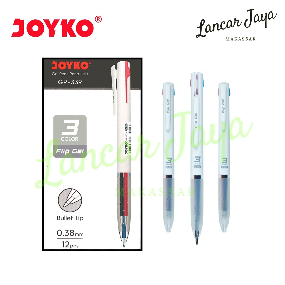 

[1 LSN / 12PCS] Gel Pen Pulpen Joyko GP-339 Flip Gel 3in1 Color 0.38mm