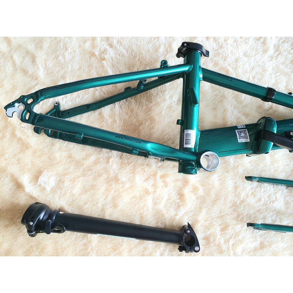 Frameset + handlepost  Fnhon Monsoon Hijau Emerald Discbrake 20 22 inch