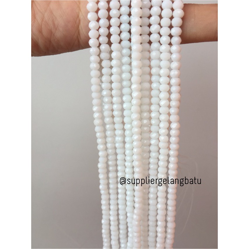 Crystal Ceko Doft 4mm putih bahan aksesoris beads manik donat rondel kristal resin manik online shop