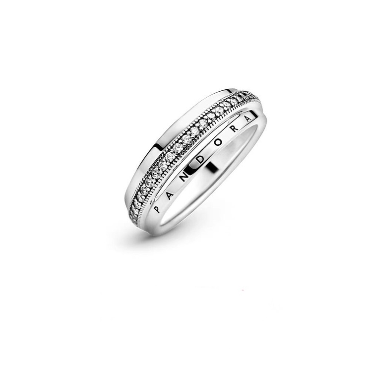 Pandora Cincin Sterling Silver 925 Dengan Cubic Zirconia Untuk Wanita