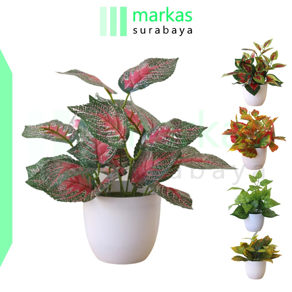 MARKAS PT37 Pot Tanaman Hias Bunga Hias Plastik Ornamen Pot Bongsai Artificial Flower Decoration