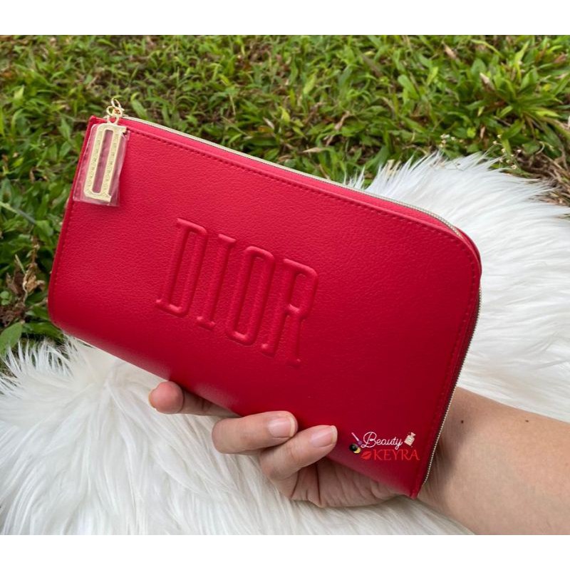 dior pouch leather red