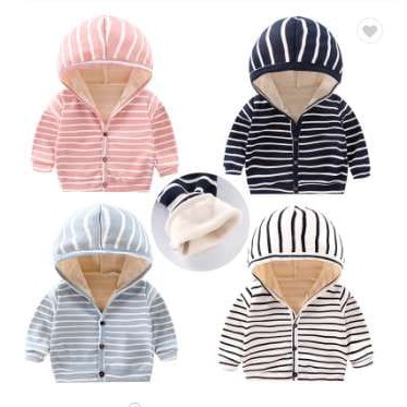 Jaket  Anak Hoodie garis garis/ Jaket Bayi Hoodie LYME JK2