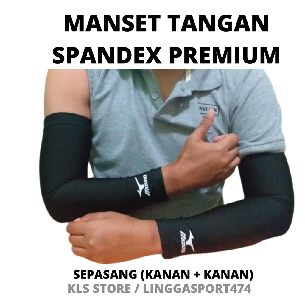 Manset Olahraga Full Set Paket Hemat Manset tangan, Manset Kaki, Celana Pendek 3 in 1 Jersey Volly-Manset Tangan Mizuno