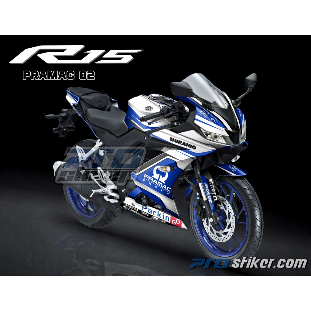 Decal Striping Yamaha R15 V3 Desain MotoGP PRAMAC Racing Team Full Body