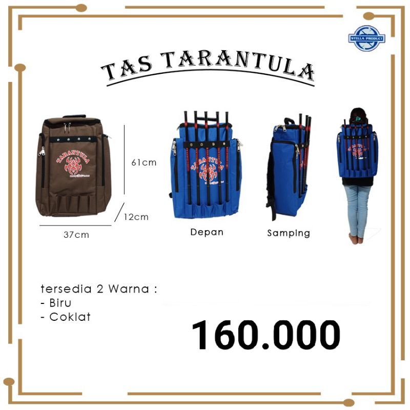 Tas Pancing Stella Tarantula, Tas Joran Tegek, Tas ransel Pancing, Tas joran pancing