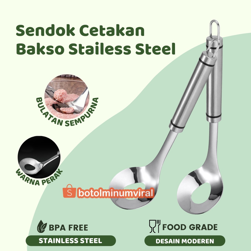 Alat sendok cetakan pembuat bakso stainless steel meatball maker mold PREMIUM