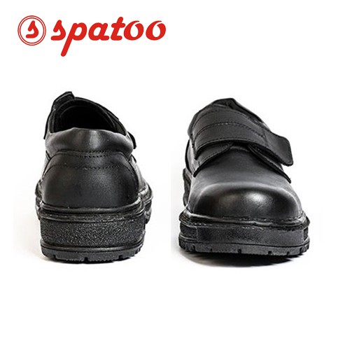 Sepatu Safety Bahan Kulit Sapi Asli Awet Tahan Lama Warna Hitam SPATOO Safety Kretekan