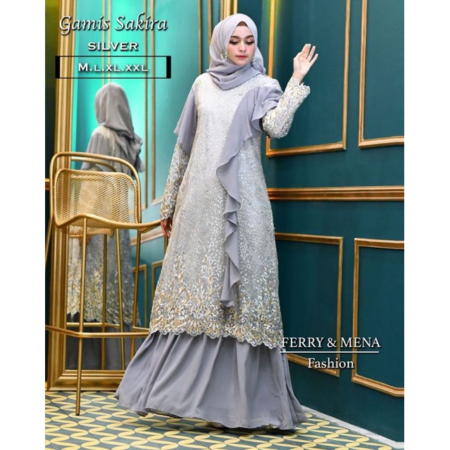 REALPICT GAMIS TULE MODERN//GAMIS SAKIRA/FASHION MUSLIM/GAMIS PESTA TERMURAH