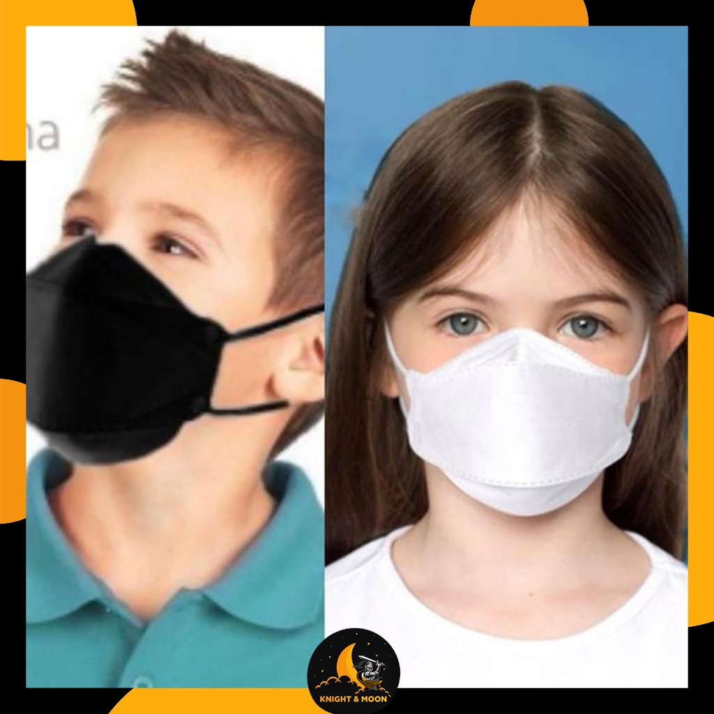 Masker Anak KF94 Korea 4ply Masker kf 94 ANAK isi 10pc - HITAM/PUTIH