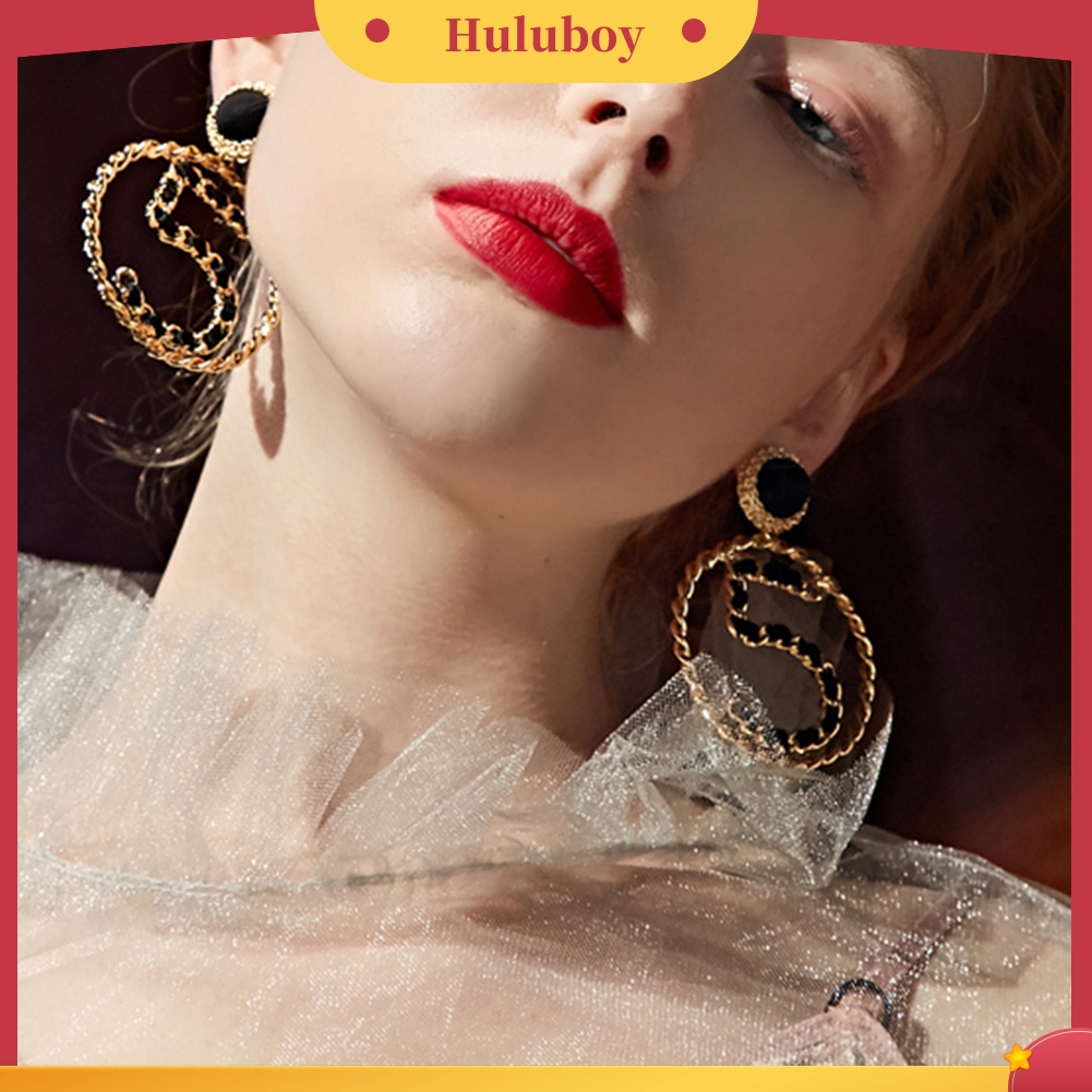 Hu Hu Hu Hu Hu Alat Bantu Pasang Kacamata♡ Anting Tusuk Gantung Statement Desain Angka 5 Hias Mutiara Imitasi Untuk Wanita