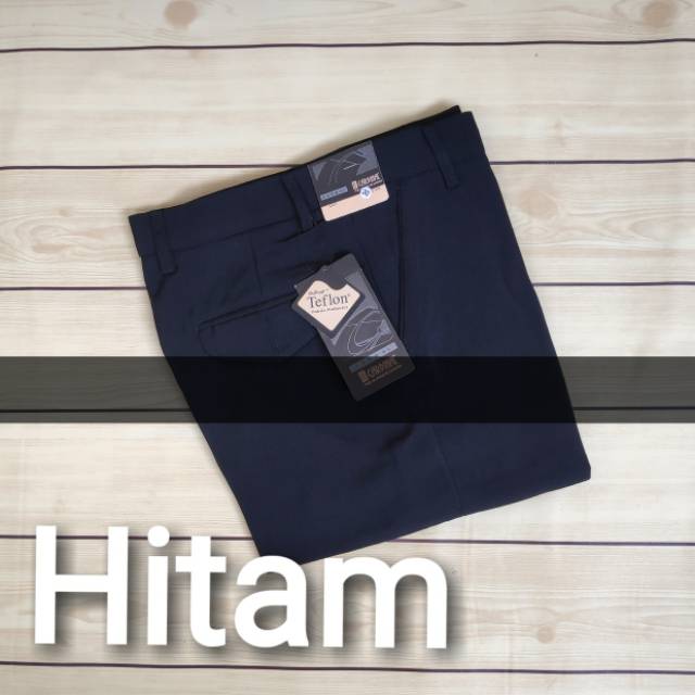 celana kerja pria kantor hitam formal size 27 - 44