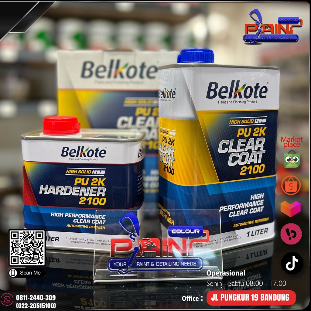 Clear Coat Belkote PU 2K High Solid 2100 1,50 Ltr