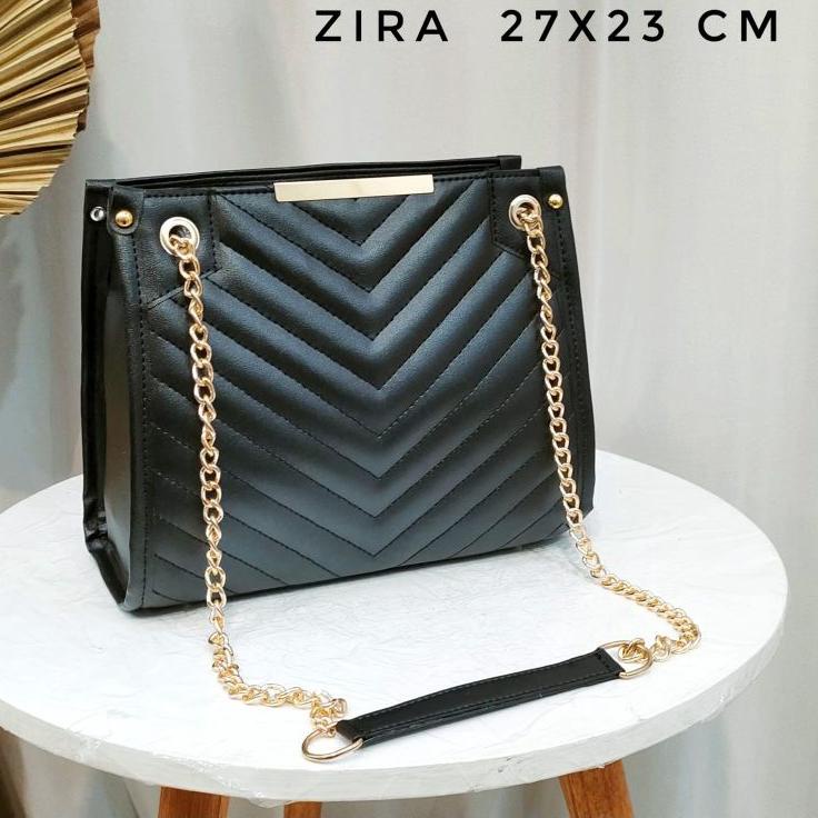 Tidak Diragukan.. SLINGBAG ZIRA GOLD EMBOSS/ TAS PESTA BESAR PLAT BORDIR/ALIN SILKY /ZIRA BAG/SLINGB