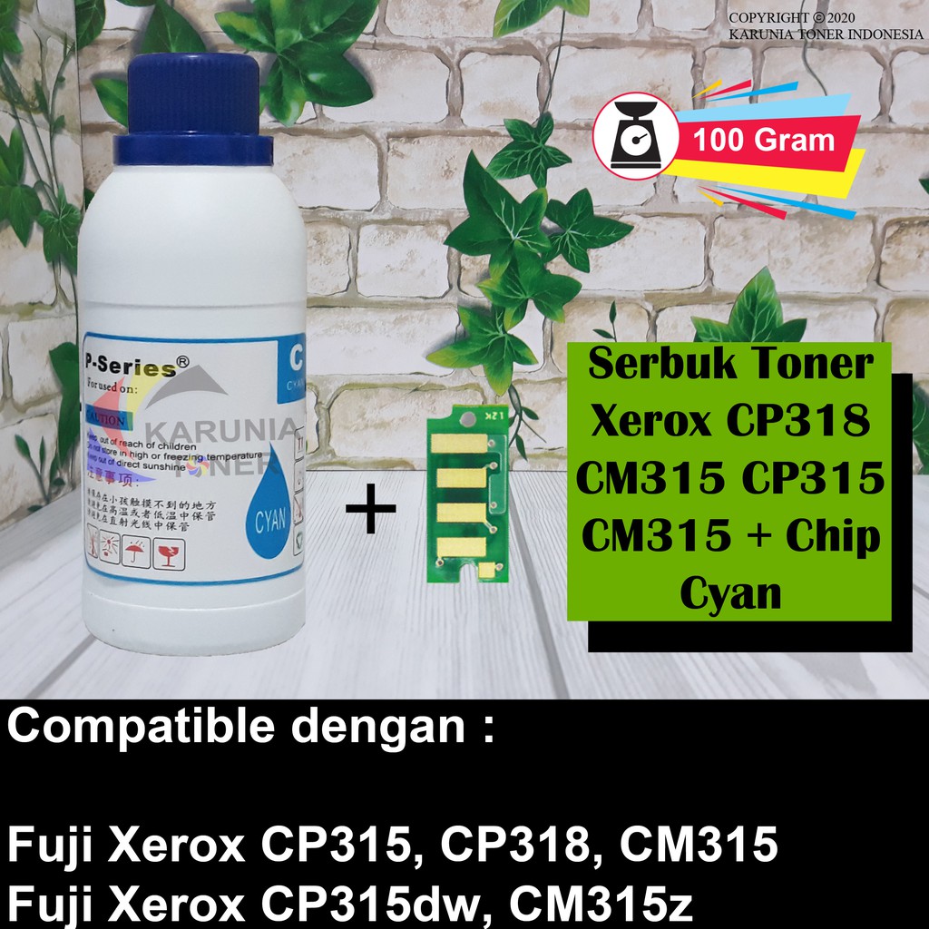 TONER + CHIP PRINTER LASER FUJI XEROX CP315 / Cp 315 CYAN BERKUALITAS