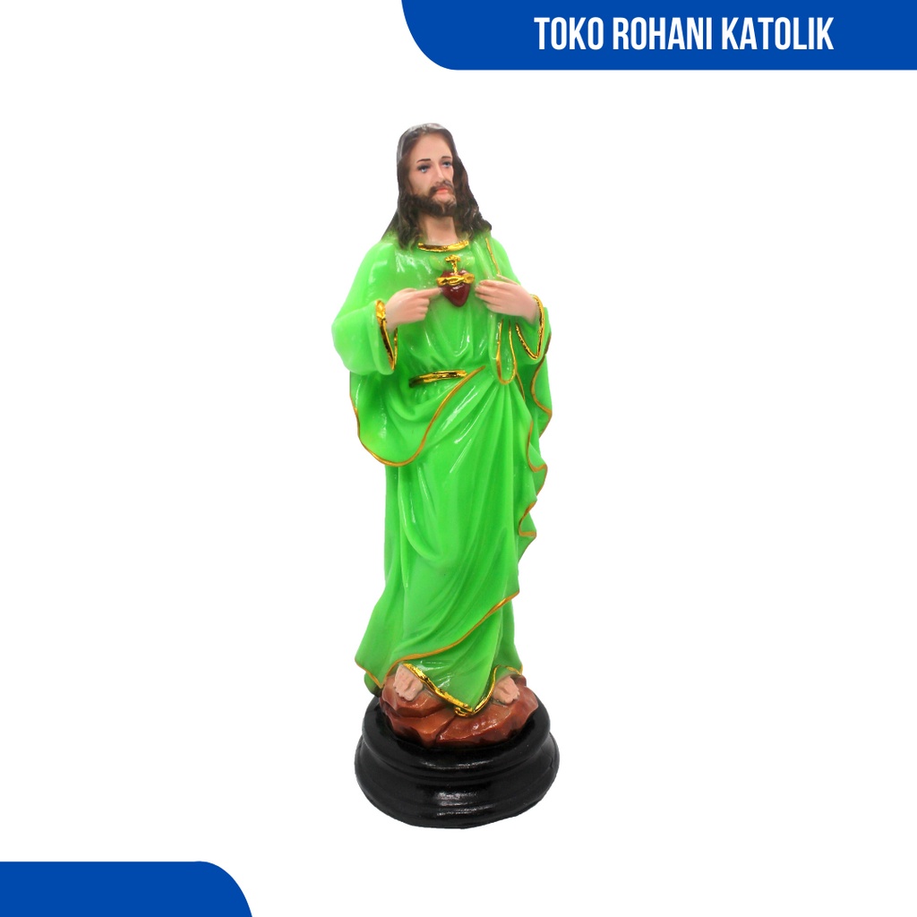 PATUNG YESUS 30 CM FOSFOR (GLOW IN THE DARK) PATUNG KATOLIK MURAH / PATUNG TUHAN YESUS