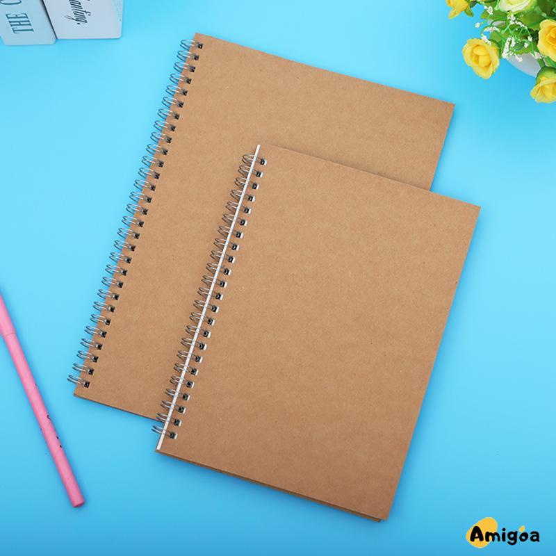 A5 Kraft Paper Coil Book Simple Student Notebook Meeting Notepad Buku Akuntansi Portabel - AG2