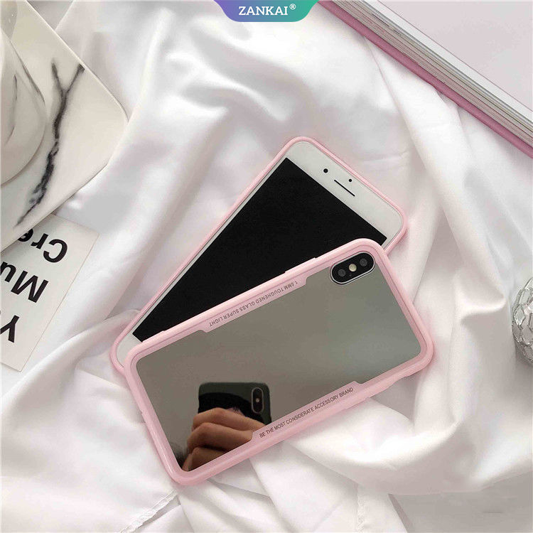 Anticrack Mirror Case Glass Vivo Z5 Y7s Z5x Y3 X27 U1 Y95 S1 Y55 Y66 Y67 Y83 Y81 Y81S Y71 Y79 Y75s Y73 Y85 Z1 Z1i Z3 Z3i Y89 Z3x Y93 Y93s Y97 X7 X9 X9s Cover Soft Plating TPU Back Cover Annka