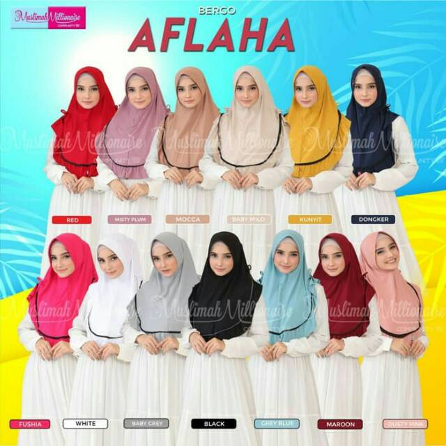 JILBAB HIJAB KERUDUNG DEWASA BERGO AFLAHA BEST SELLER TERLARIS