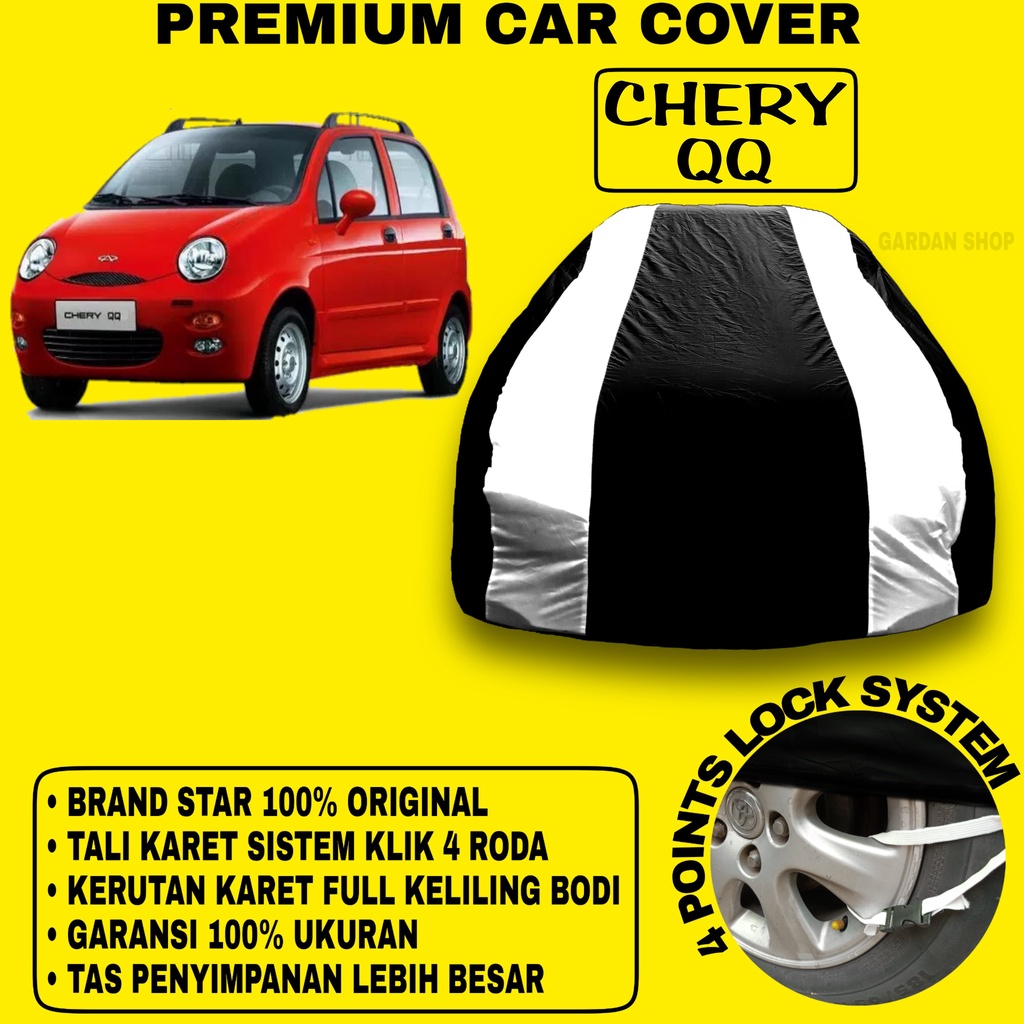 Body Cover CHERY QQ Sarung Strip SILVER Penutup Pelindung Bodi Mobil Cherry QQ PREMIUM Cover Silver