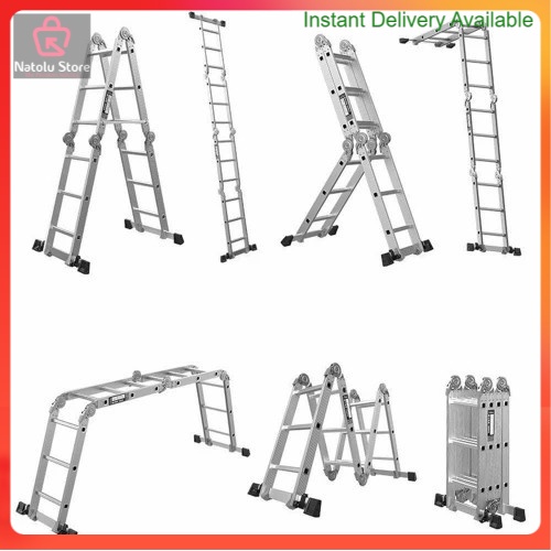Tangga Lipat Aluminium DENKO MAL4x5 Multipurpose Ladder 4x5 Steps 5.7M