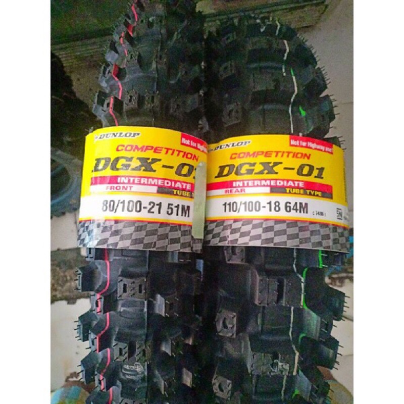 ban trail/cros dunlop dgx-01 sepasang ring 18&21 ukuran ban 110/100-18 dan 80/100-21