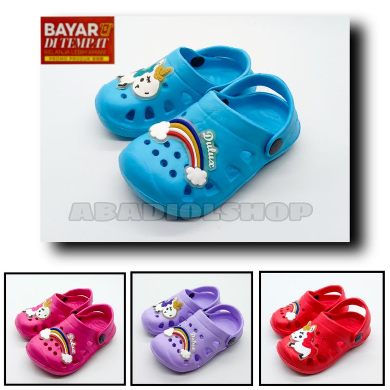 TERMURAH - DULUX 008E SANDAL BAIM ANAK MOTIF UNICORN TERBARU / SANDAL BAYI ANAK PEREMPUAN TALI BELAKANG KRAKTER UNICORN PELANGI / SANDAL BAIM BABY / SANDAL BAIM DULUX / SANDAL ANAK-ANAK / FASHION ANAK / SANDAL TRENDY ANAK / SANDAL KOKOP / SANDAL WANITA