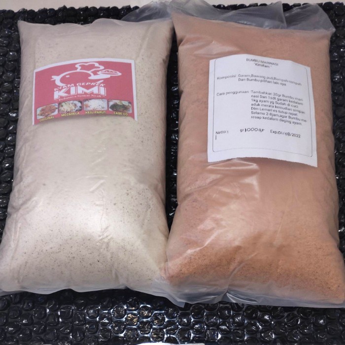 

BISA COD Paket Tepung biang fried chicken 1kg tepung biang +1kg Bumbu marinasi.