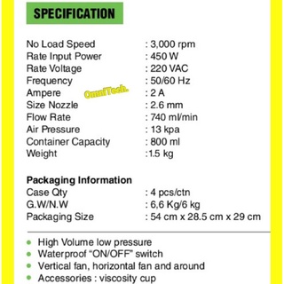 Jual Mesin Spray Gun Semprot Cat Listrik RYU Tekiro RSE-800 RSE 800 ...