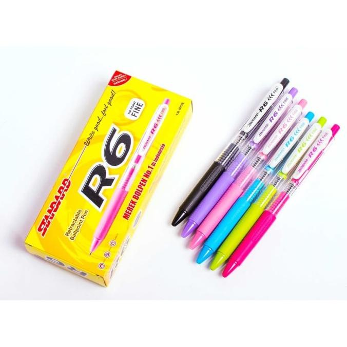 

Kualitas terbaik] BOLPEN R6 FINE BLACK STANDARD PER PACK ISI 12 PCS