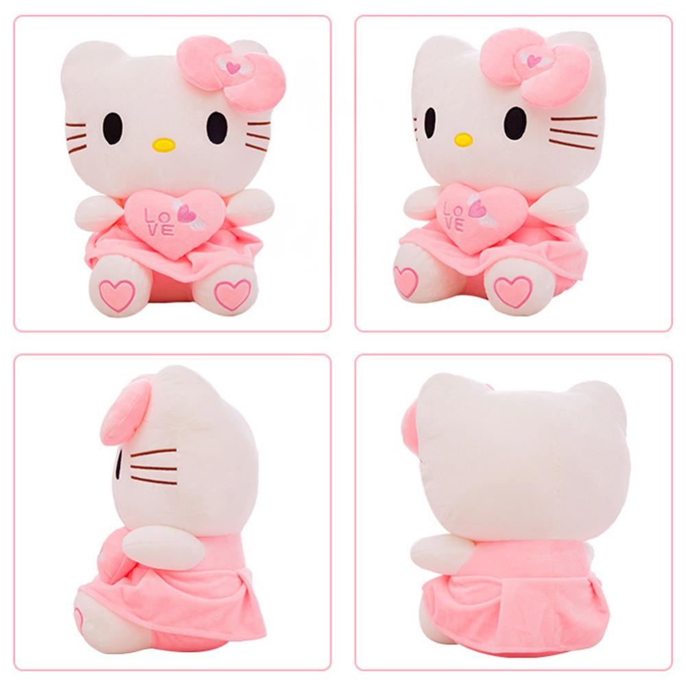 Timekey Mainan Boneka Stuffed Plush Kartun Hello Kitty 25cm Untuk Hadiah Ulang Tahun Anak N9Y8