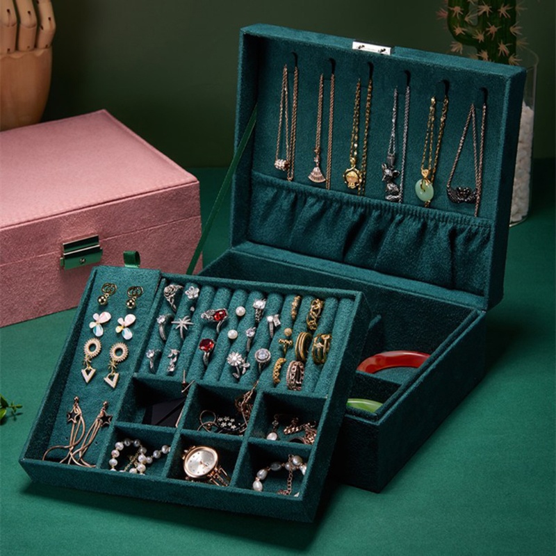Gro Kotak Display &amp; Penyimpanan Perhiasan Mini Travel Portabel Untuk Anak Perempuan &amp; Wanita Sempurna