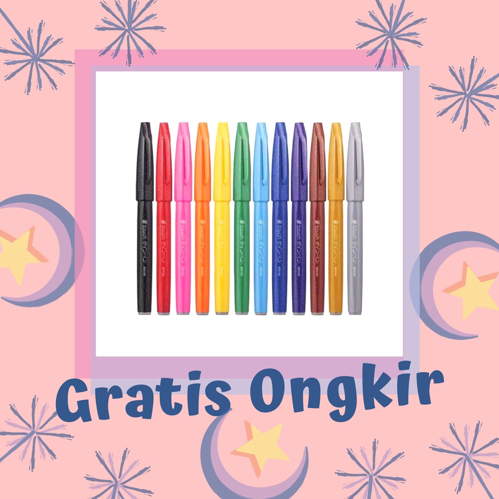 

Pentel Touch Brush Sign Pen Colouring / Kuas Spidol Lettering DoodleMurah