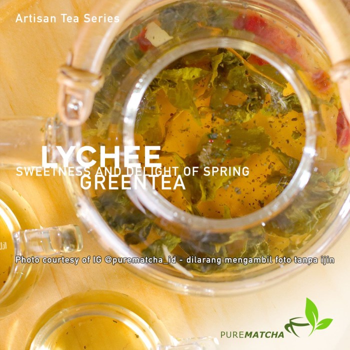 

B0621D Artisan Tea Cafe - Green Tea Lychee Fruity Sping Teh Horeca Enak 50Gr 054