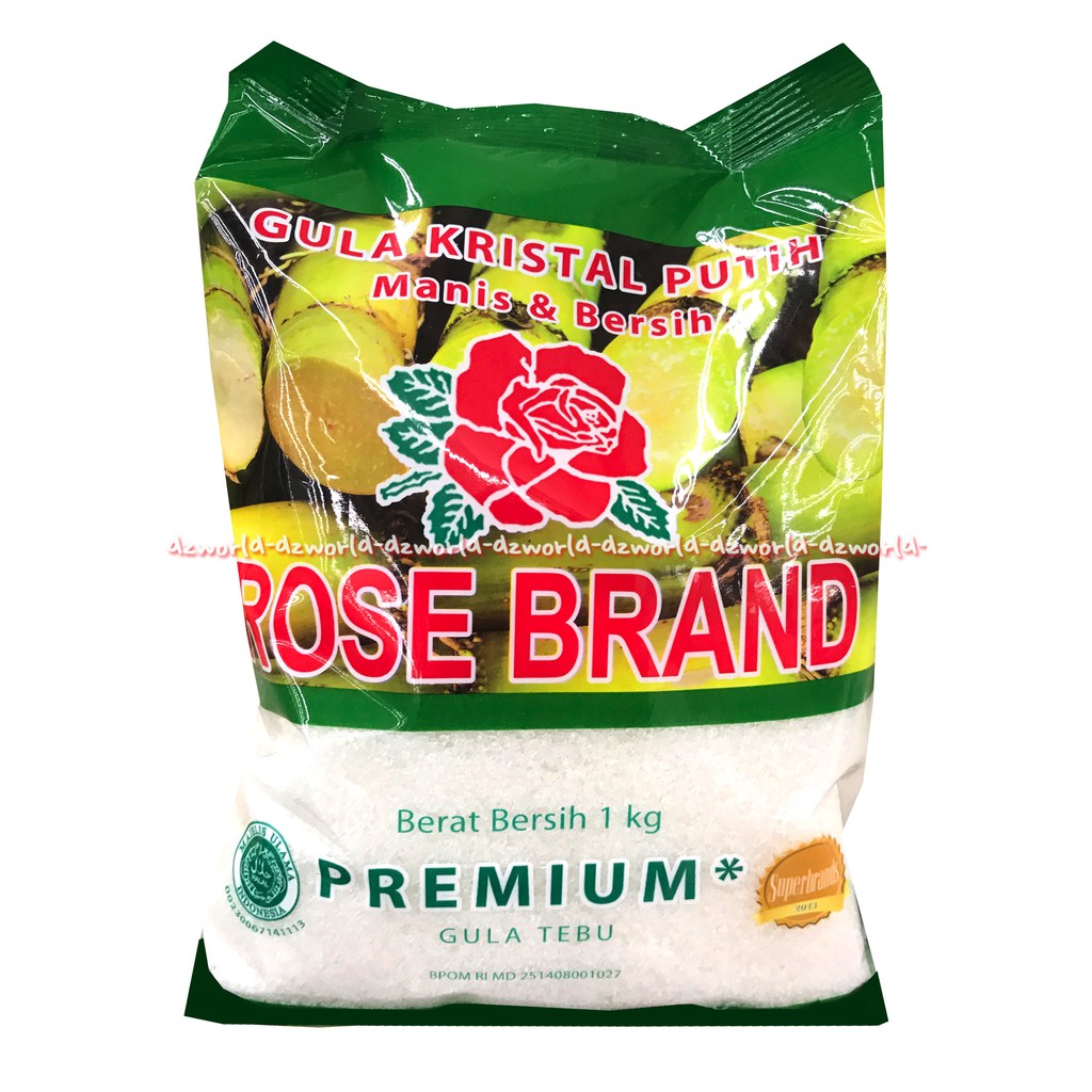 Rose Brand 1kg Gula Kristal Putih Gula Pasir Premium Terbuat Dari Tebu Pilihan 1 Kilo Rosebrand Kemasan Hijau Ros Brand