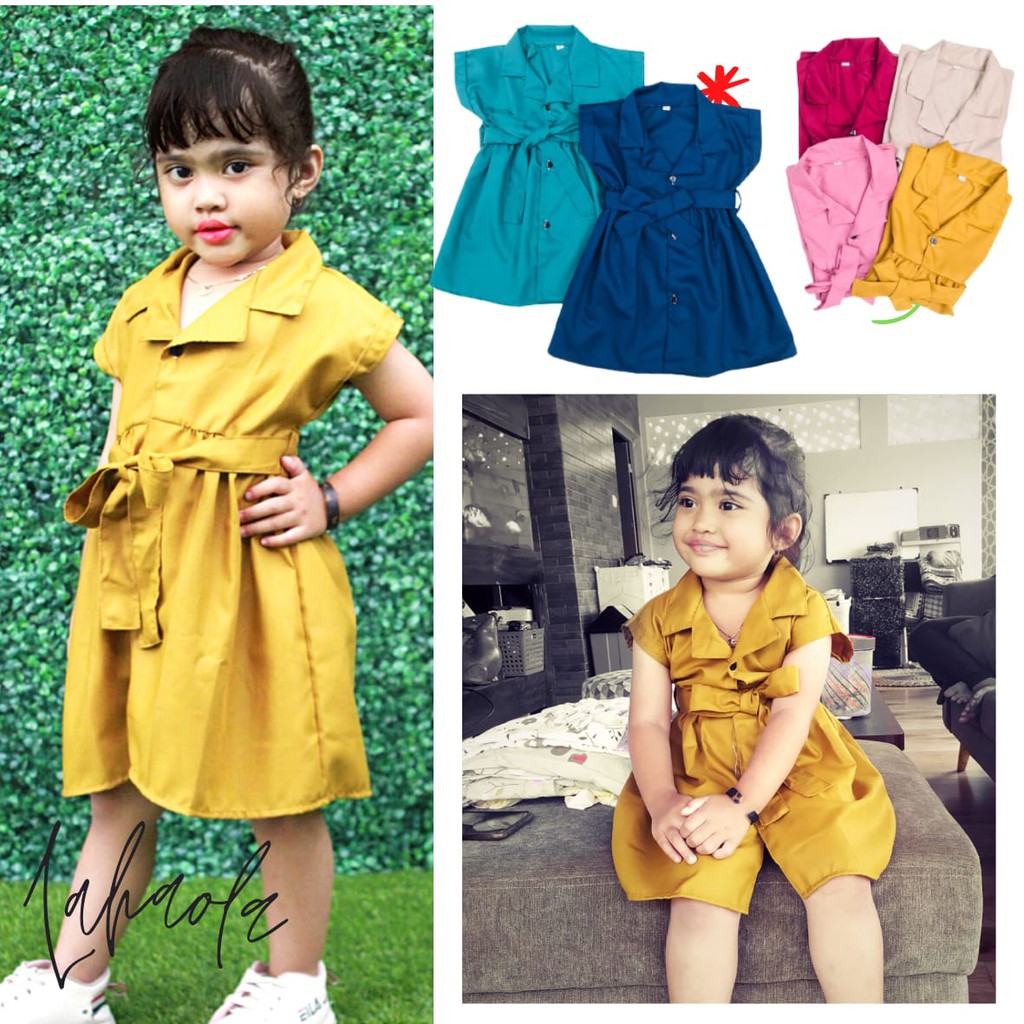 pilih warna Dress anak perempuan blazer 1-8 tahun bahan toyobo