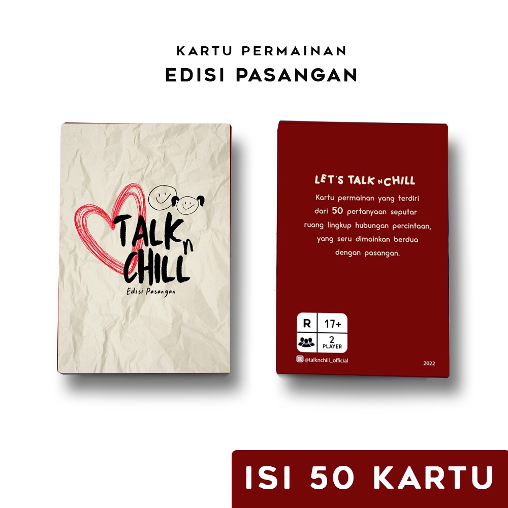 Kartu permainan TalknChill Edisi Pasangan - Kartu pertanyaan - seperti kartu truth or dare - game ca