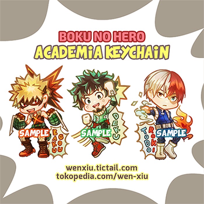 Boku no Hero Academia Keychain - Gantungan Kunci Bakugou Deku Todoroki