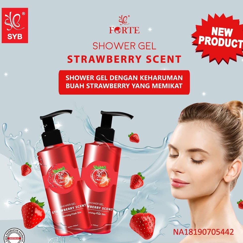 SYB FORTE SHOWER GEL STRAWBERRY-BLUEBERRY-LEMON SCENT - SABUN MANDI STROBERI SYB ORIGINAL