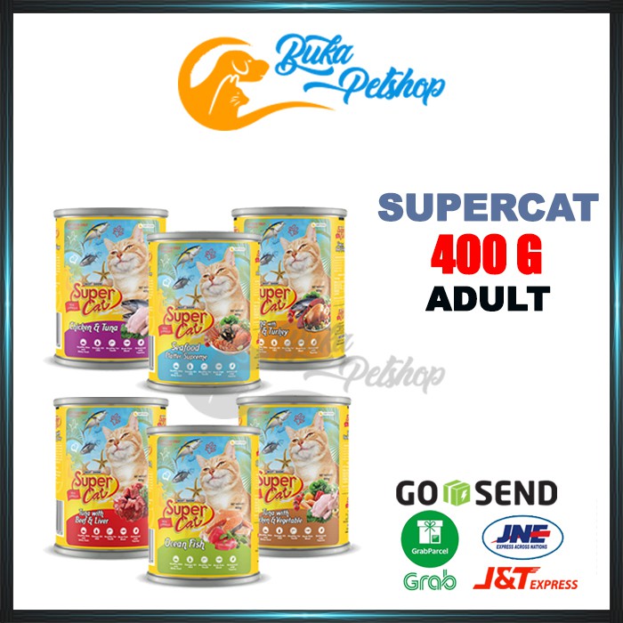 Makanan Kucing SUPERCAT 400g Adult [ GRAB - GOJEK ]