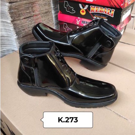 Sepatu kulit PDH pria boots Polri TNI security guard PNS sepatu kerja formal tampil lebih keren