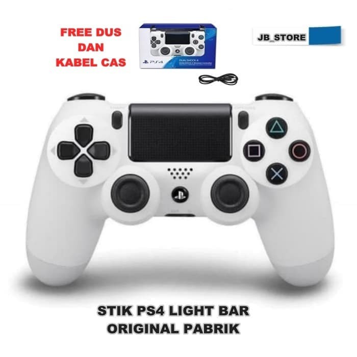 Terbaru Stik Ps4 Sony Light Bar + Kabel Cas ORIGINAL PABRIK - Hitam Diskon