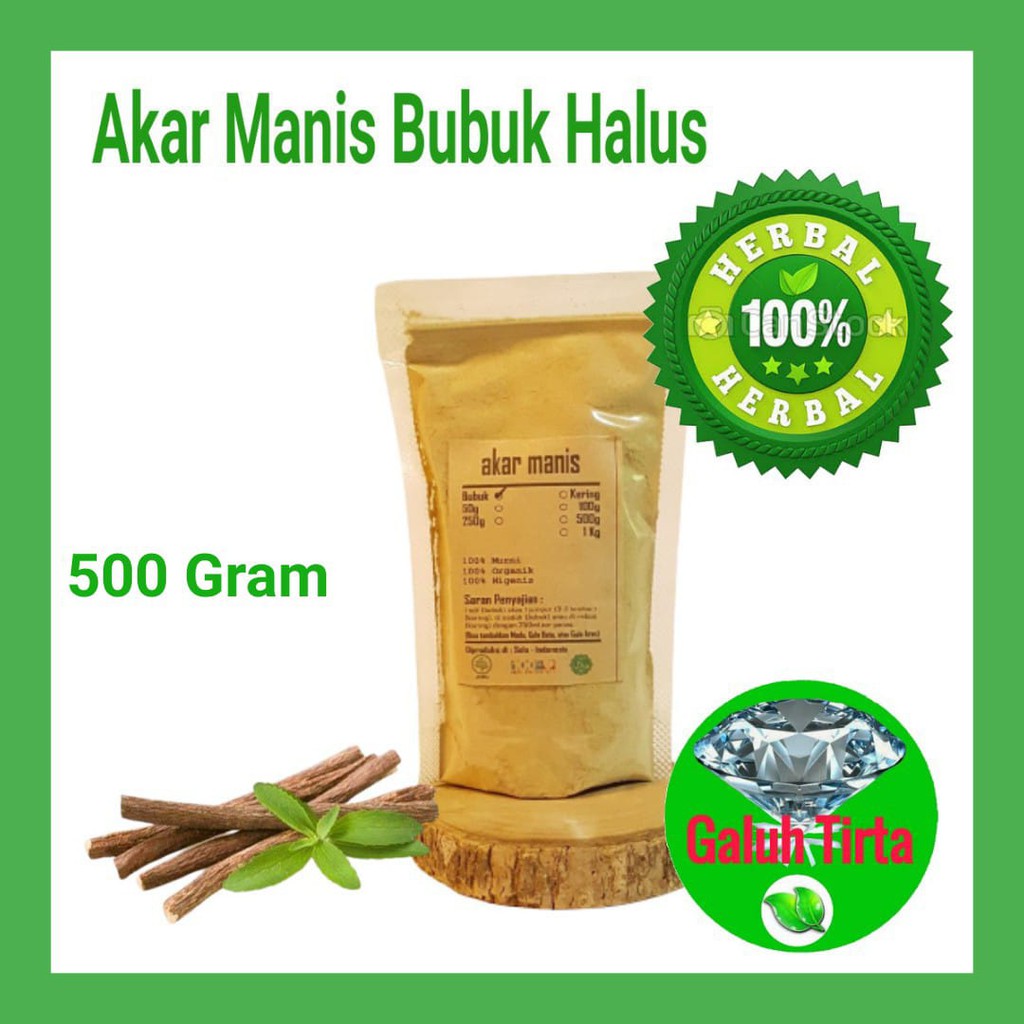 

500 Gram Akar Manis kayu legi bubuk murni asli original organik premium LICORICE GLYCYRRHIZA GLABRA