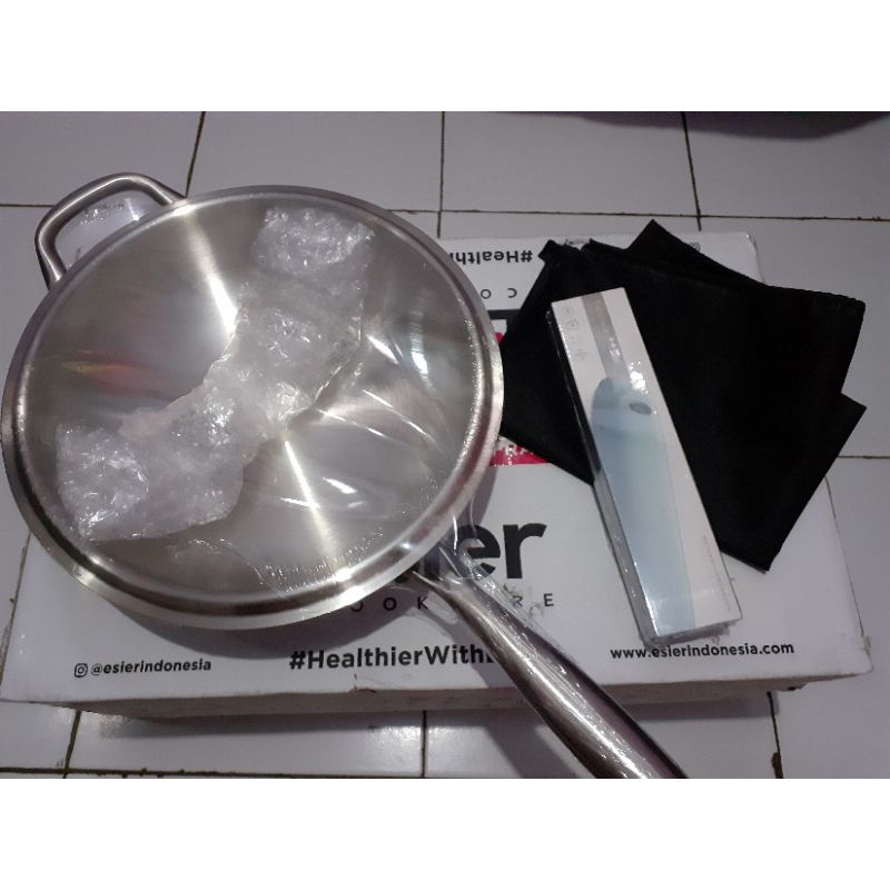 ESIER INDONESIA 1 SET PLATINUM STAINLESS WOK & UV CUTLERIES SET