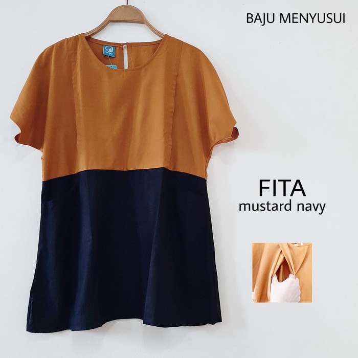 MAMIGAYA Nursing Wear FITA Blouse Atasan Menyusui Baju ASI