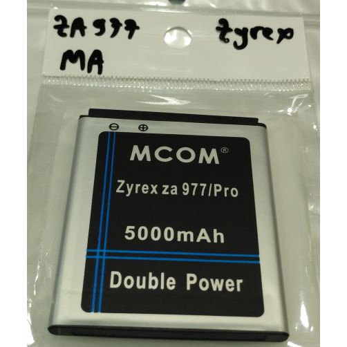 battle battery baterai Zyrex za977 za 977 pro mcom 5000mah