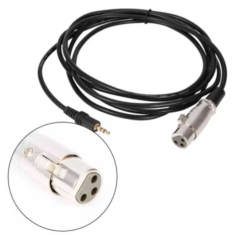 Kabel Microphone 3.5mm to XLR Karaoke Mic for BM-800 BM-900 BM-700 2M